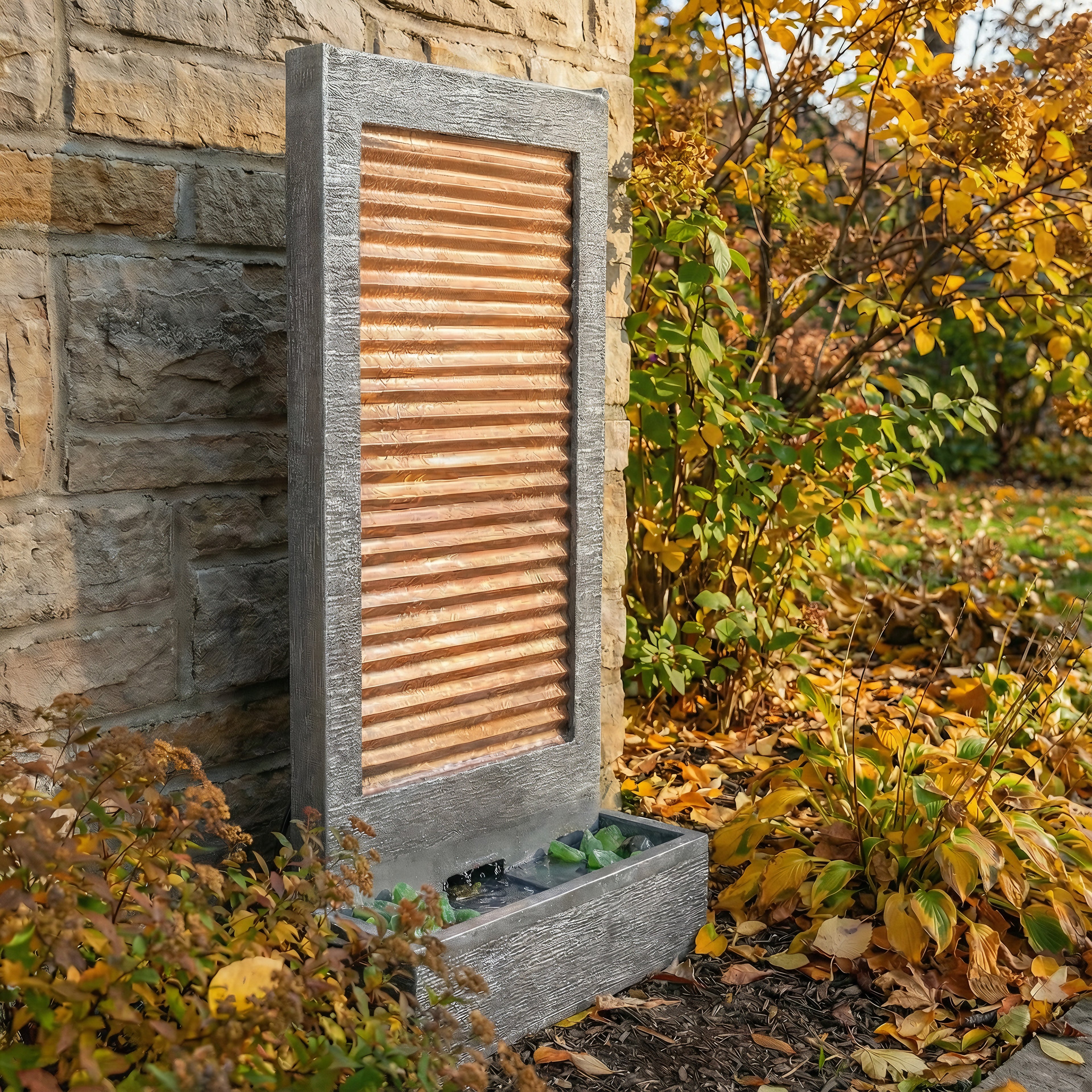 Zig Zag Copper Wall Fountain